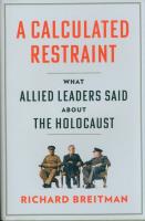 A Calculated Restraint. Autor: Breitman Richard. SmakLiter.pl Okładka książki A Calculated Restraint