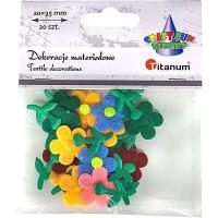 Opakowanie Aplikacje materiałowe kwiaty 20x35mm mix 20szt