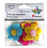 Opakowanie Aplikacje materiałowe kwiaty 45x45mm mix 10szt