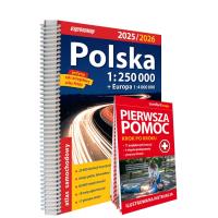 Atlas samochodowy Polska 1:250 000 w.2025/2026. Autor:   Praca zbiorowa. SmakLiter.pl Okładka książki Atlas samochodowy Polska 1:250 000 w.2025/2026
