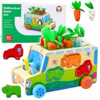 Auto edukacyjne sorter kształtów drewniany. Wydawca: Leantoys. SmakLiter.pl Opakowanie Auto edukacyjne sorter kształtów drewniany
