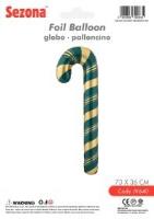Opakowanie Balon Boże Narodzenie Laska cukrowa zielone 73x36