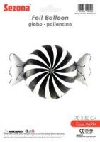 Opakowanie Balon Cukierek czarno-biały 70x50cm