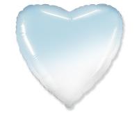 Opakowanie Balon foliowy 46cm Serce gradient biało-błękitny