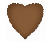 Opakowanie Balon foliowy 46cm Serce matowe Choco Brown