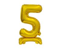 Opakowanie Balon foliowy B&C cyfra 5 stojący złoty 38cm