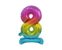 Opakowanie Balon foliowy B&C Cyfra stojąca 8 tęczowa 38cm