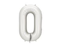 Opakowanie Balon foliowy cyfra 0 86cm srebrny