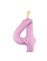 Opakowanie Balon foliowy Cyfra 4 86cm lawendowy (50szt)