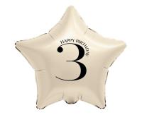 Opakowanie Balon foliowy Gwiazda kremowa cyfra 3 44cm