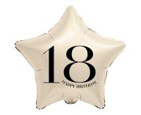 Opakowanie Balon foliowy Gwiazda kremowa liczba 18 44cm