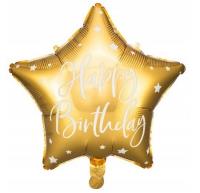 Opakowanie Balon foliowy Happy Birthday Gwiazdka 40cm złoty