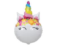 Opakowanie Balon foliowy Jednorożec z kwiatami 64x41cm