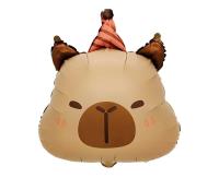 Opakowanie Balon foliowy Kapibara urodzinowa głowa 48x38cm