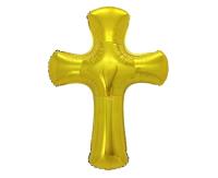 Opakowanie Balon foliowy Krzyż złoty 51x67cm