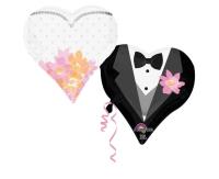 Balon foliowy Para Młoda 76x63cm. Wydawca: AMSCAN. SmakLiter.pl Opakowanie Balon foliowy Para Młoda 76x63cm