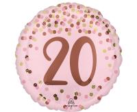 Balon foliowy Pretty pink 20th Birthday 46cm. Wydawca: Anagram. SmakLiter.pl Opakowanie Balon foliowy Pretty pink 20th Birthday 46cm
