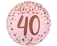 Balon foliowy Pretty pink 40th Birthday 46cm. Wydawca: Anagram. SmakLiter.pl Opakowanie Balon foliowy Pretty pink 40th Birthday 46cm