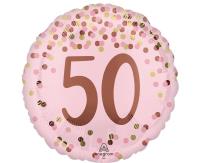 Balon foliowy Pretty pink 50th Birthday 46cm. Wydawca: Anagram. SmakLiter.pl Opakowanie Balon foliowy Pretty pink 50th Birthday 46cm
