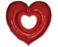 Opakowanie Balon foliowy Serce otwarte czerwone 60cm