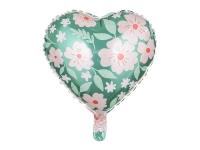 Opakowanie Balon foliowy Serce w kwiaty 45cm