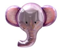 Opakowanie Balon foliowy Słoń fioletowy głowa 67x58cm