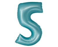 Opakowanie Balon foliowy Smart cyfra 5 niebieski matowy 76cm