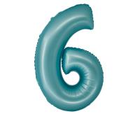 Opakowanie Balon foliowy Smart cyfra 6 niebieski matowy 76cm