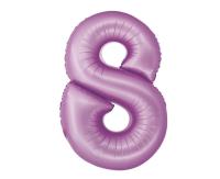 Opakowanie Balon foliowy Smart cyfra 8 lawendowy matowy 76cm