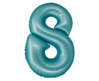 Opakowanie Balon foliowy Smart cyfra 8 niebieski matowy 76cm