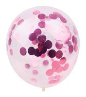 Opakowanie Balon z konfetti różowy 6 szt PARTY GO