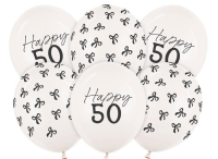 Balony 50 Pastel Off-white 30cm 6szt. Wydawca: PartyDeco. SmakLiter.pl Opakowanie Balony 50 Pastel Off-white 30cm 6szt