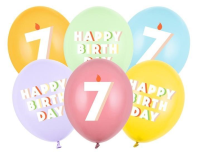 Balony 7 mix 30cm 6szt. Wydawca: PartyDeco. SmakLiter.pl Opakowanie Balony 7 mix 30cm 6szt