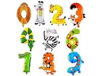 Opakowanie Balony foliowe zwierzęta cyferki MIX