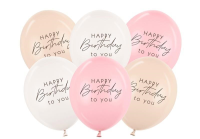Balony Happy Birthday mix różowy 30cm 50szt. Wydawca: PartyDeco. SmakLiter.pl Opakowanie Balony Happy Birthday mix różowy 30cm 50szt