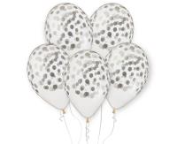 Opakowanie Balony Premium Hel konfetti srebrne 33cm 5szt