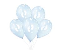 Opakowanie Balony stópki pudrowe błękitne 33cm 50szt