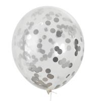 Opakowanie Balony z konfetti srebrnym 30cm 5szt