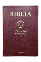 Biblia pierwszego Kościoła bordowa. Autor:   Praca zbiorowa. SmakLiter.pl Okładka książki Biblia pierwszego Kościoła bordowa