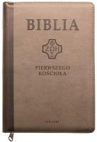 Okładka książki Biblia pierwszego Kościoła z paginat. brązowa