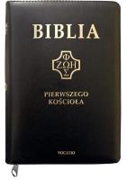 Biblia pierwszego Kościoła z paginat. suwak czarna. Autor:   Praca zbiorowa. SmakLiter.pl Okładka książki Biblia pierwszego Kościoła z paginat. suwak czarna