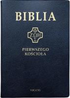 Okładka książki Biblia pierwszego Kościoła złocona granatowa