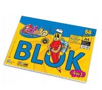 Blok 4w1 A4 60 kartek. Wydawca: Alfa Pastello. SmakLiter.pl Opakowanie Blok 4w1 A4 60 kartek