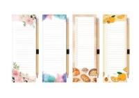 Opakowanie Blok magnetyczny na lodówkę 8x24cm 80k+ołówek mix