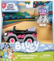 Bluey Auto z pizzą & Muffin. Wydawca: TM Toys. SmakLiter.pl Opakowanie Bluey Auto z pizzą & Muffin