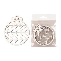 Opakowanie Bombka drewniana Gałązka biała 3szt