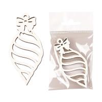 Opakowanie Bombka drewniana Sopel biała 3szt