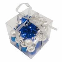 Opakowanie Bombki na choinkę nietłukące 50szt srebrne, nieb