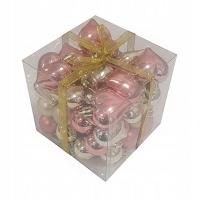 Opakowanie Bombki na choinkę nietłukące 50szt złoty, różowy