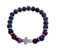 Opakowanie Bransoletka z kamieniem naturalnym fioletowym